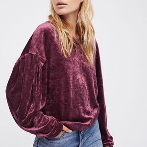 Free People + We The Free Size S Velour Shirt